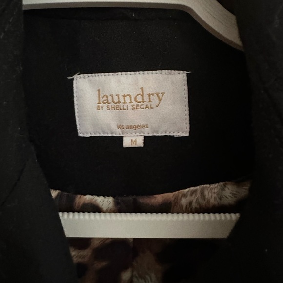 Laundry Shelli Segal Black Double Breasted Fit & Flare Wool Button Overcoat M - Picture 6 of 7